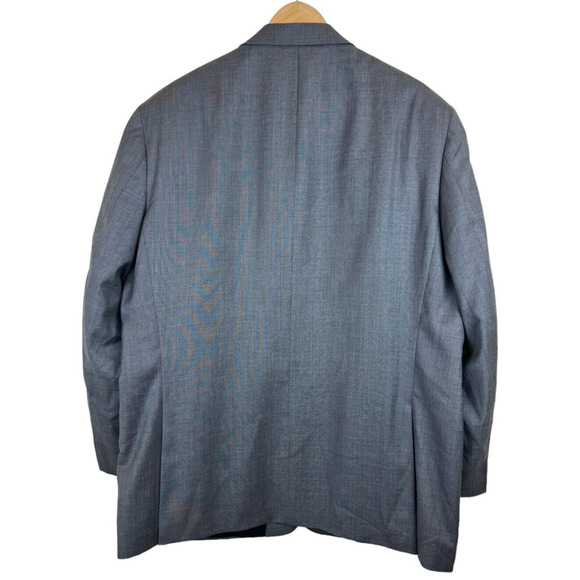 LAUREN RALPH LAUREN Mens Blazer Sport Coat 46R Wool Gray Check Two Button Jacket - Picture 5 of 5